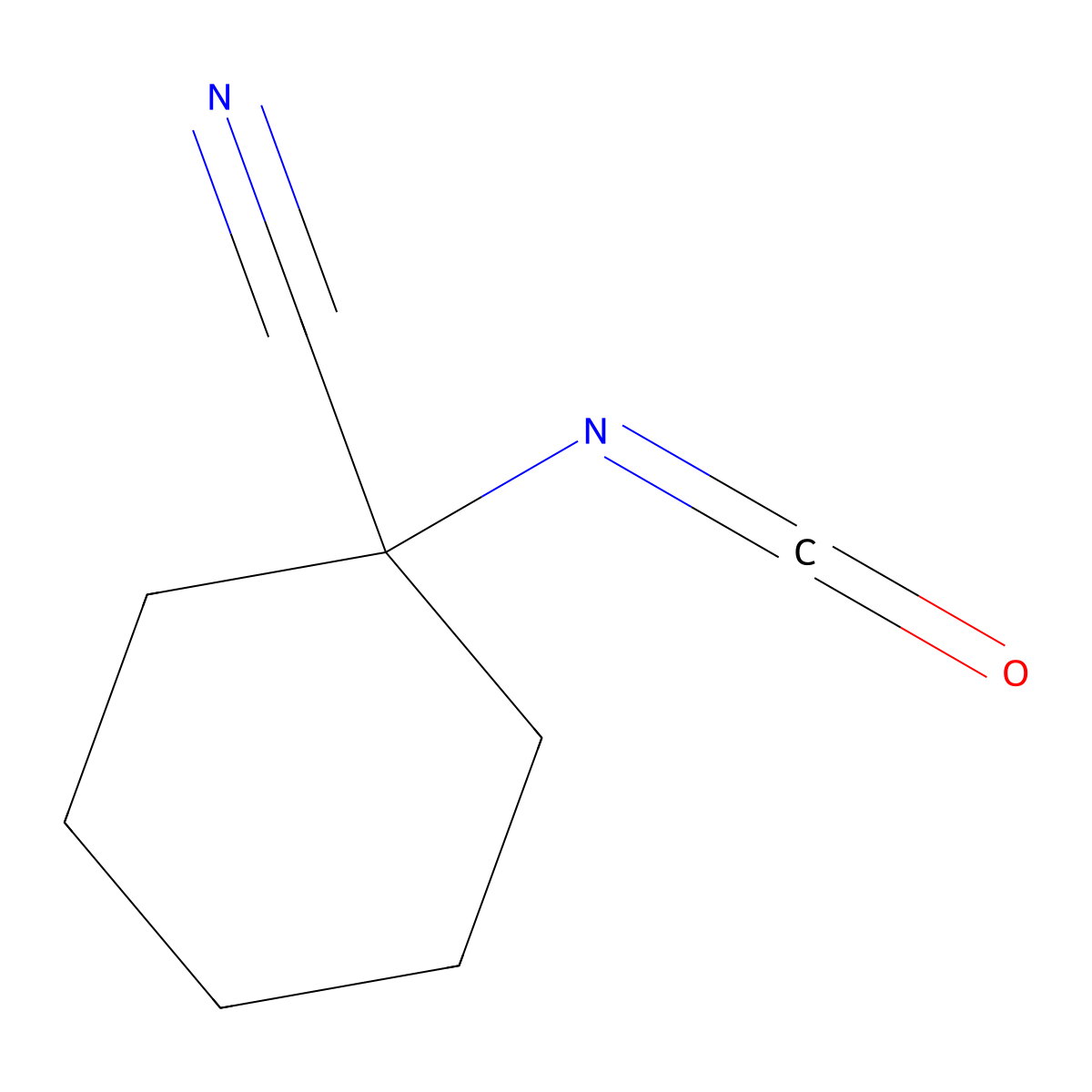 1-Isocyanatocyclohexane-1-carbonitrile molecular structure, CAS 52161-44-1