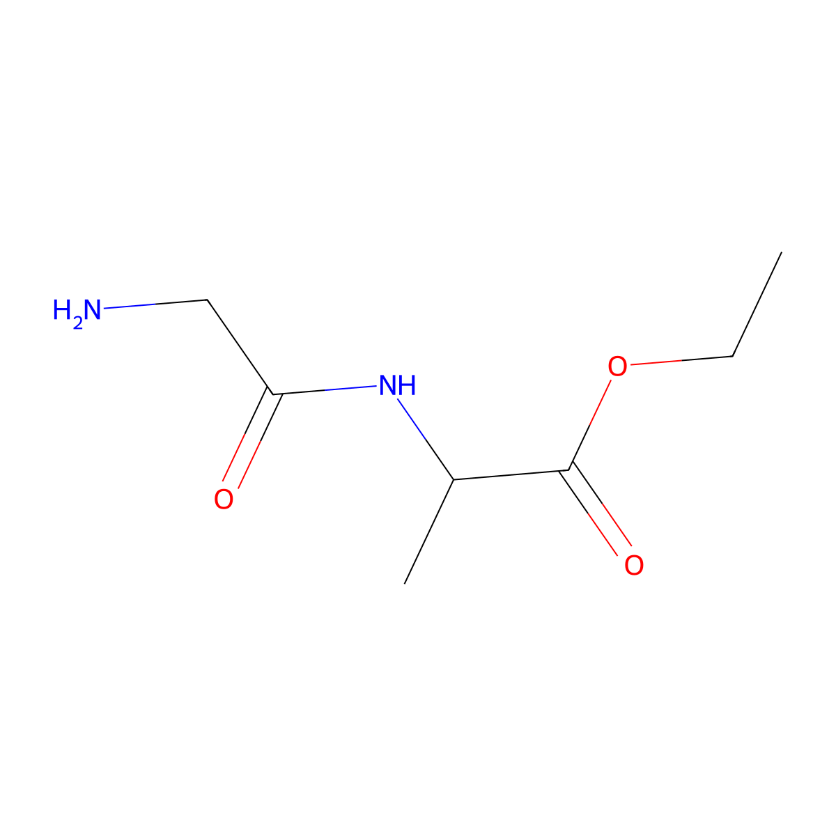 Ethyl (2S)-2-(2-aminoacetamido)propanoate molecular structure, CAS 52162-82-0