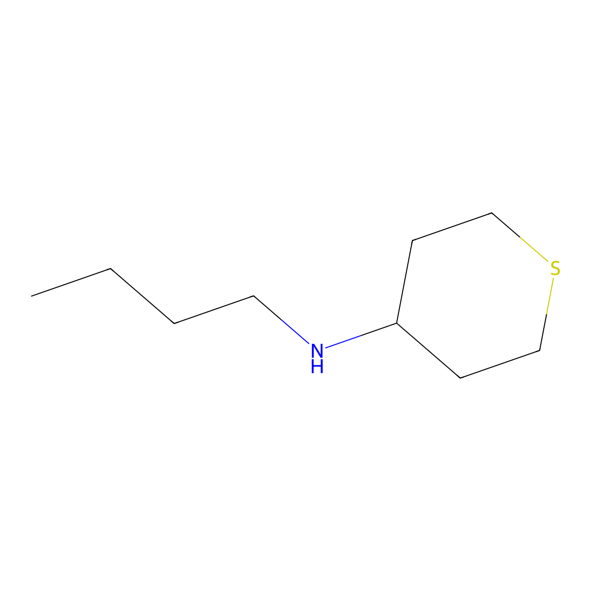 N-butylthian-4-amine molecular structure, CAS 52162-97-7