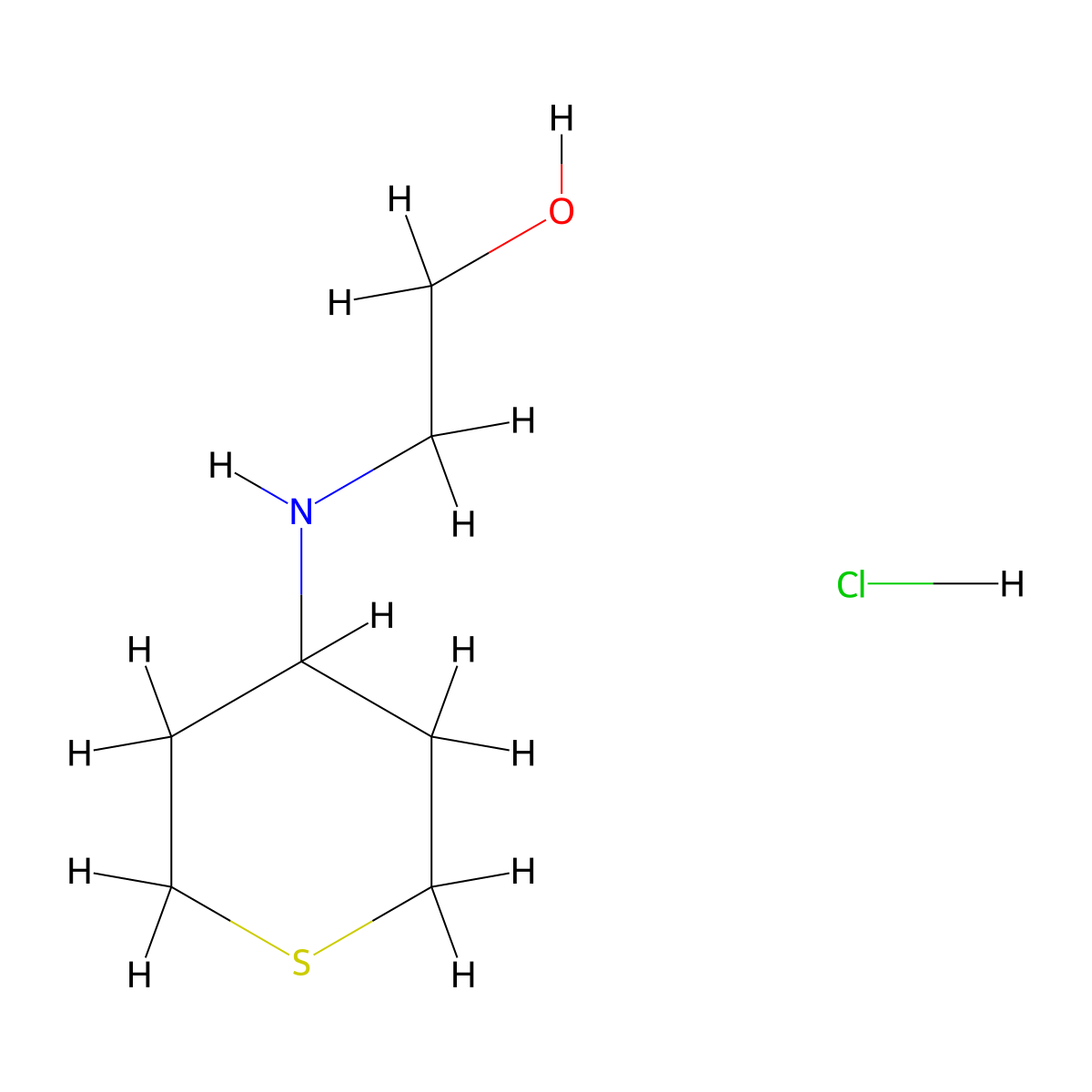 2-[(Thian-4-yl)amino]ethan-1-ol hydrochloride molecular structure, CAS 52163-06-1