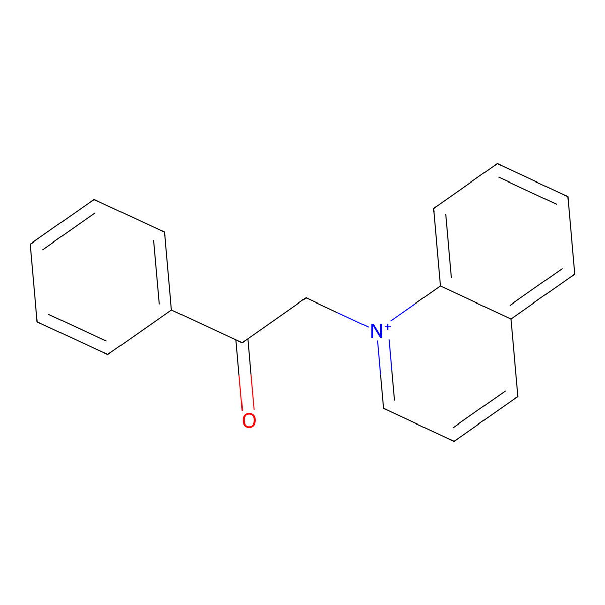 1-Phenyl-2-(1-quinolin-1-iumyl)ethanone molecular structure, CAS 52166-48-0
