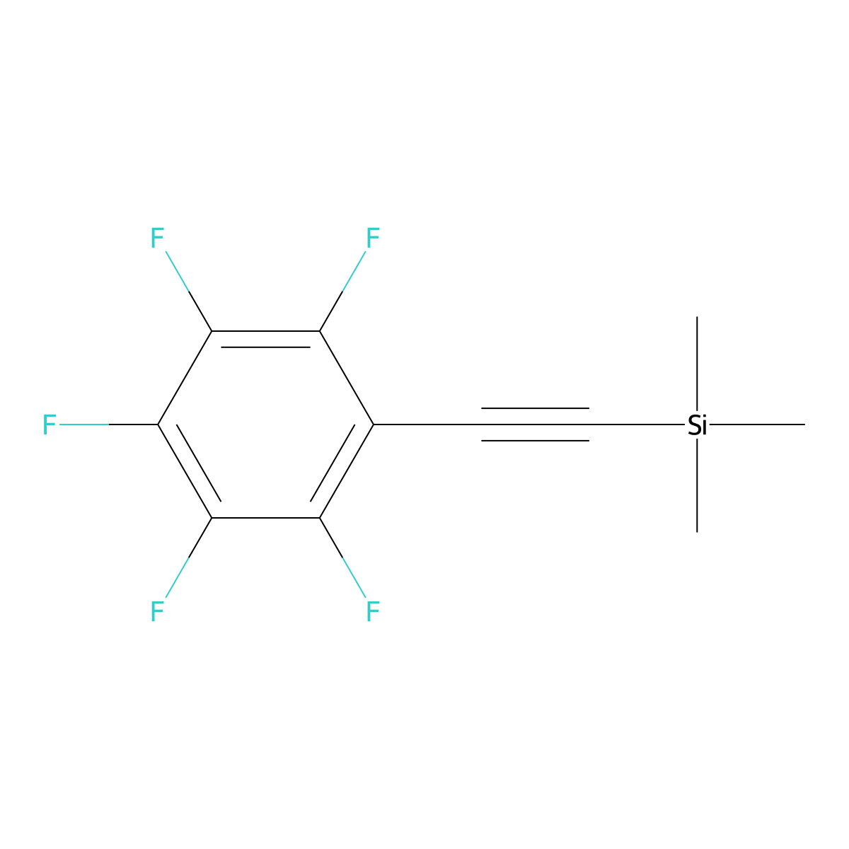 Silane, trimethyl[(pentafluorophenyl)ethynyl]- molecular structure, CAS 52168-00-0