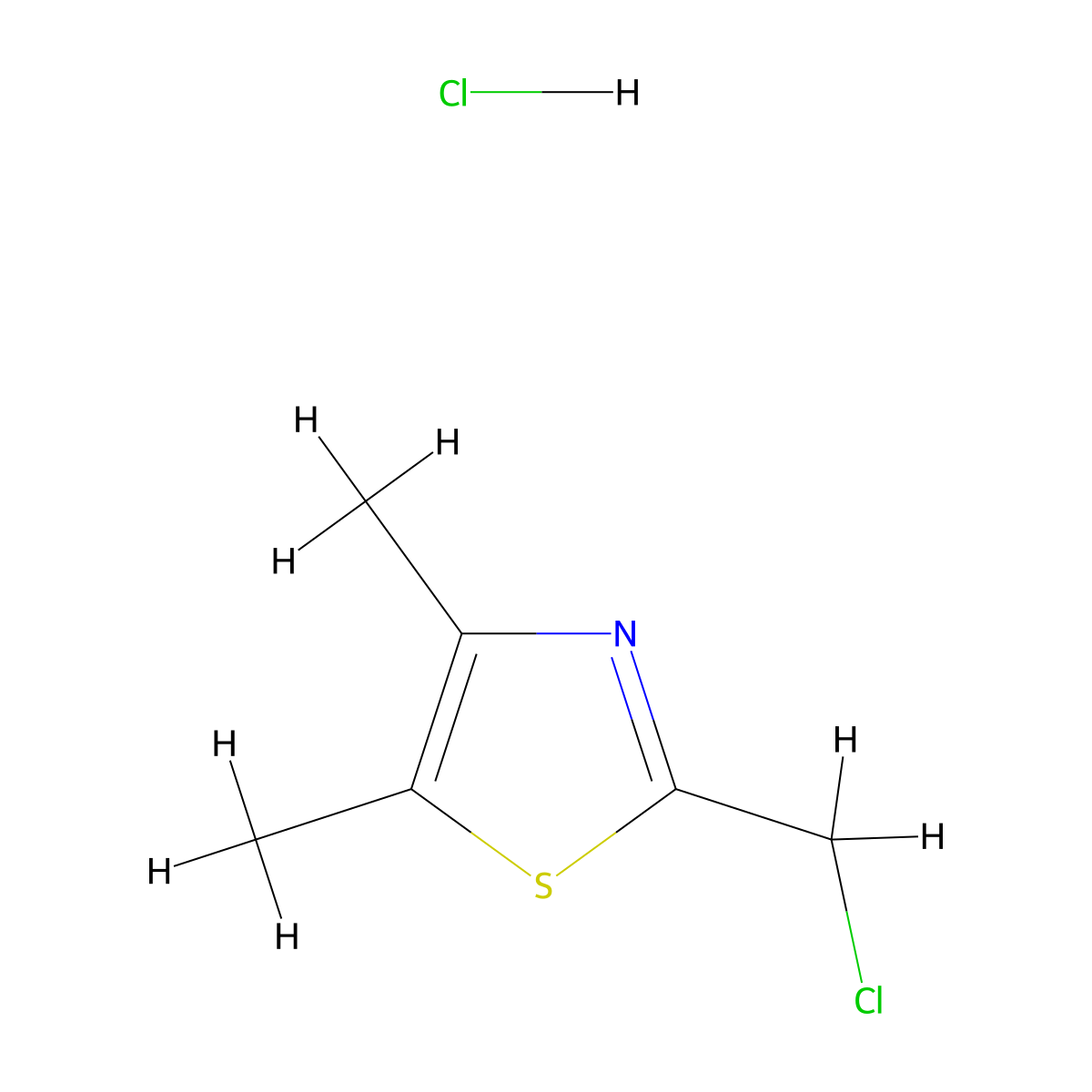 2-(Chloromethyl)-4,5-dimethyl-1,3-thiazole hydrochloride molecular structure, CAS 52169-55-8