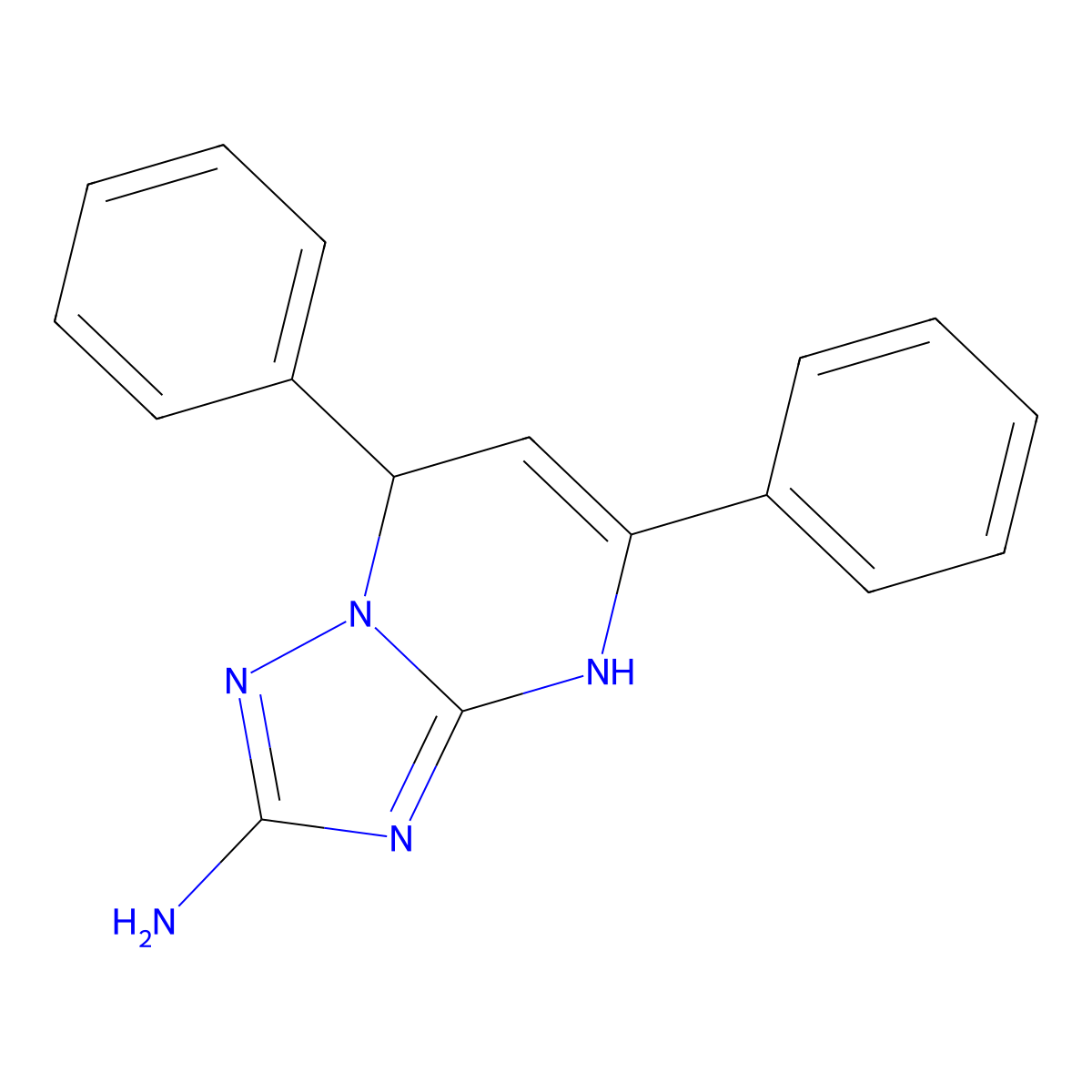 5,7-Diphenyl-4,7-dihydro[1,2,4]triazolo[1,5-a]pyrimidin-2-amine molecular structure, CAS 5217-69-6