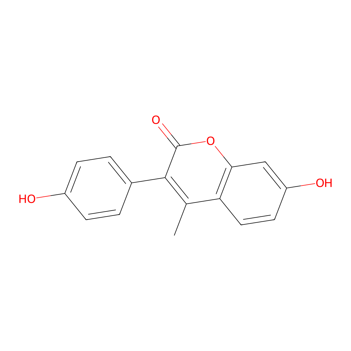 7-Hydroxy-3-(4-hydroxyphenyl)-4-methylcoumarin molecular structure, CAS 5217-89-0