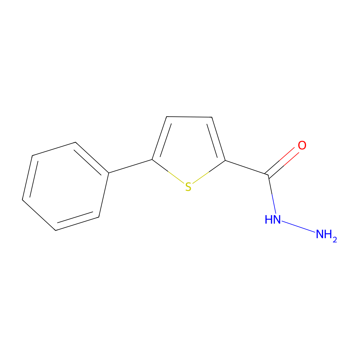 5-Phenylthiophene-2-carbohydrazide molecular structure, CAS 52172-51-7