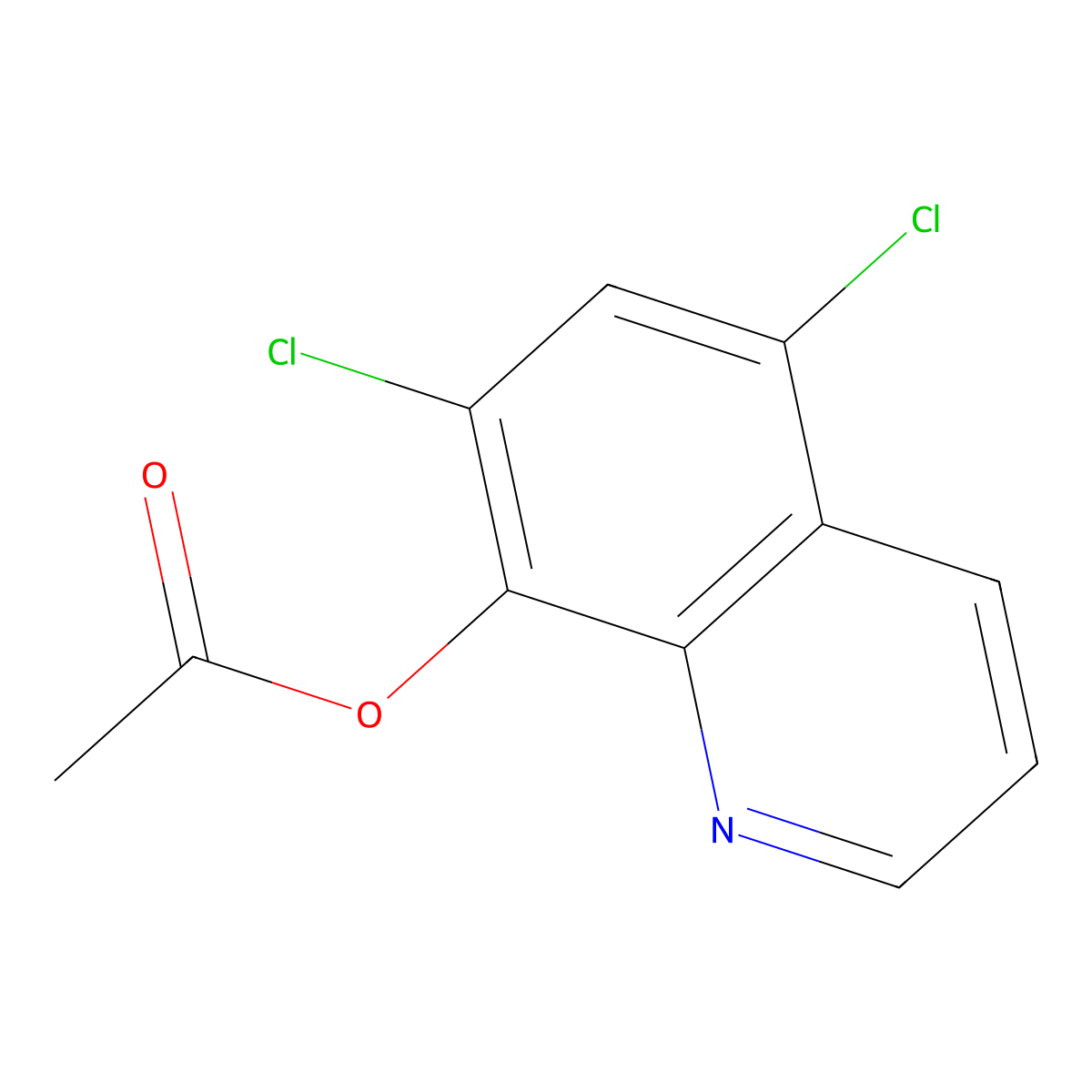 8-Quinolinol, 5,7-dichloro-, acetate (ester) molecular structure, CAS 52174-94-4
