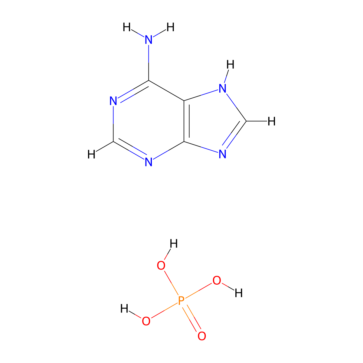 Adenine phosphate molecular structure, CAS 52175-10-7