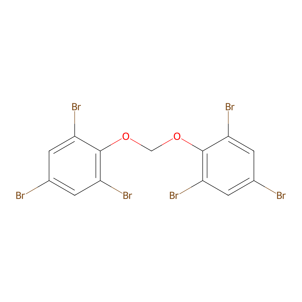 1,1'-[Methylenebis(oxy)]bis[2,4,6-tribromobenzene] molecular structure, CAS 52176-20-2