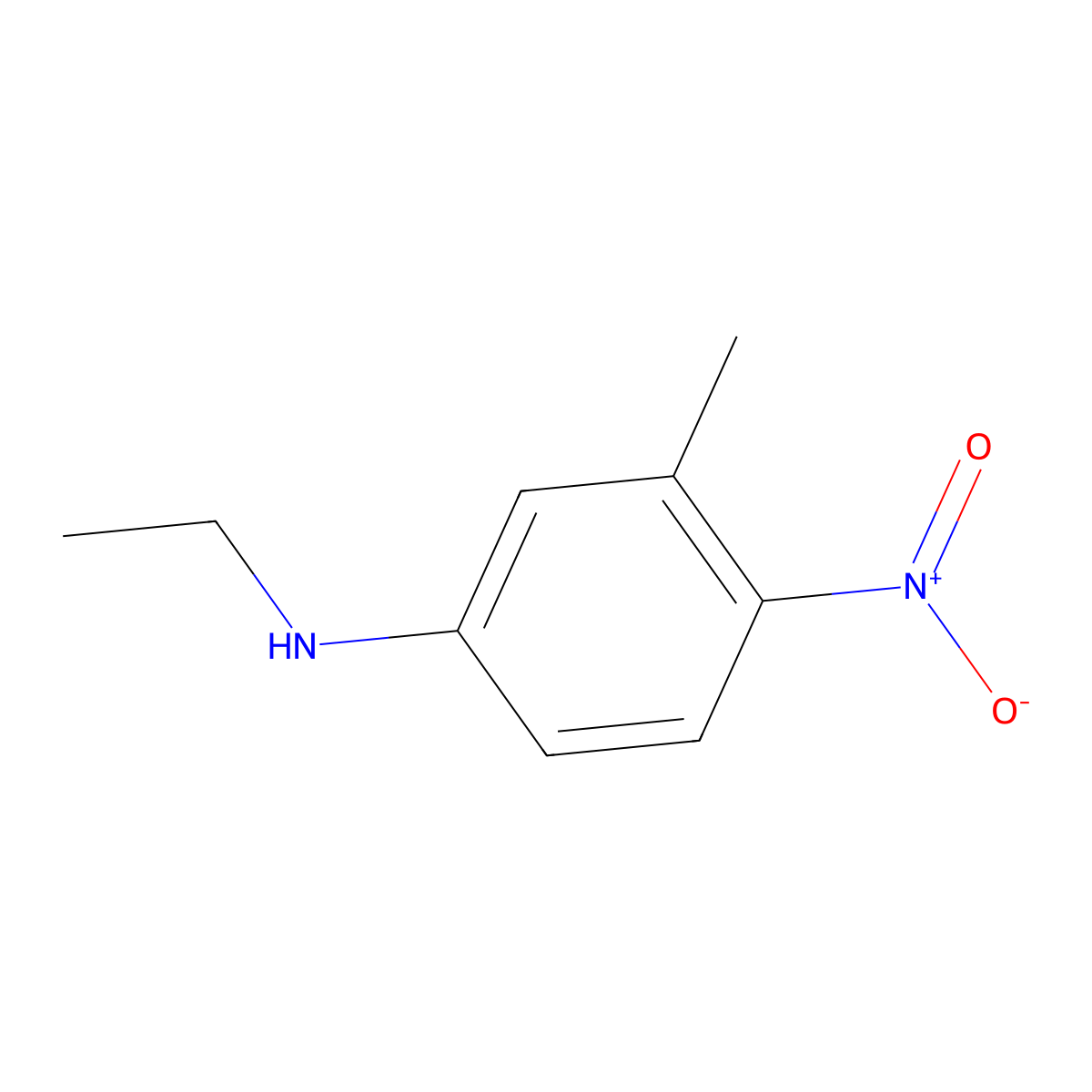 N-ethyl-3-methyl-4-nitroaniline molecular structure, CAS 52177-09-0