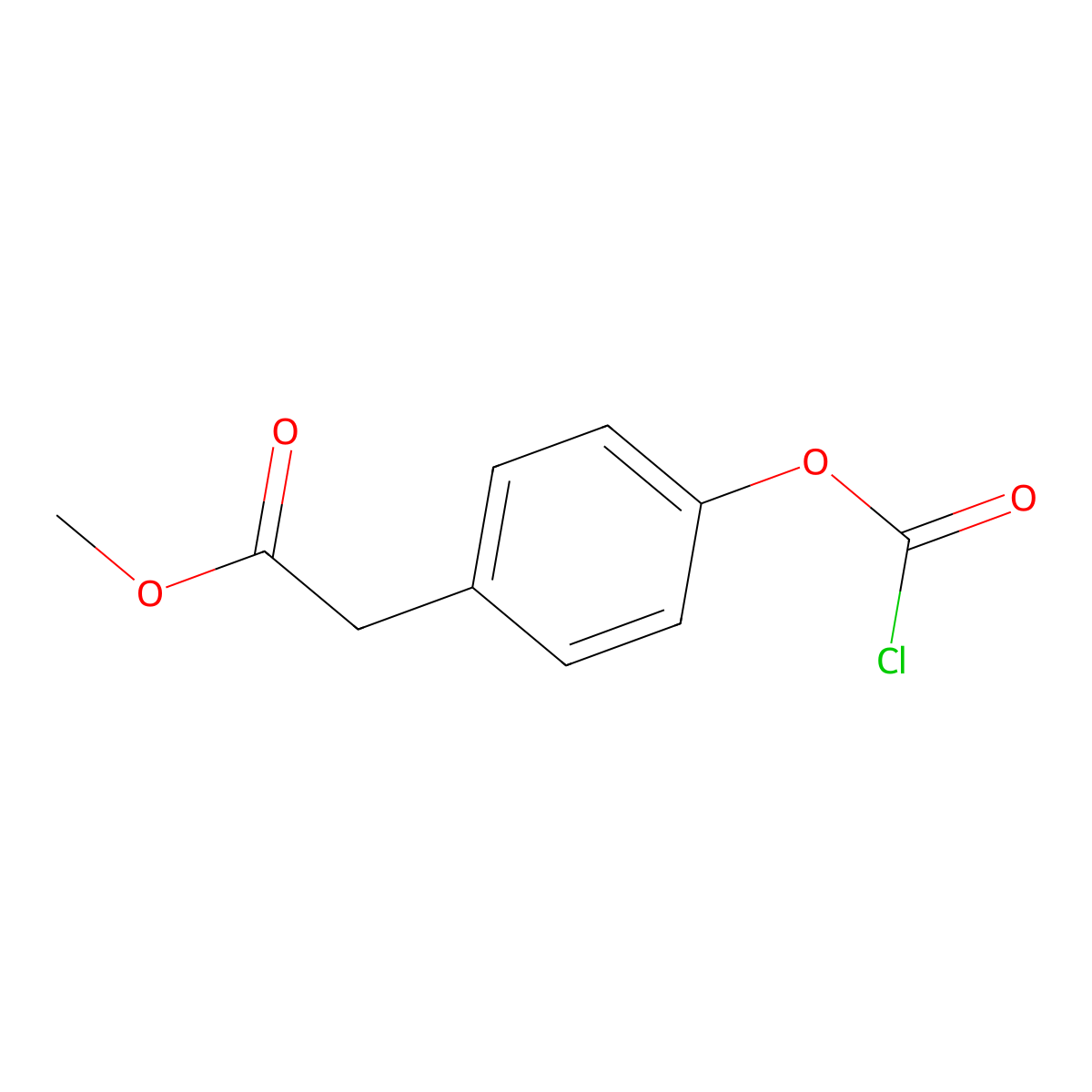 Methyl 2-{4-[(chlorocarbonyl)oxy]phenyl}acetate molecular structure, CAS 52177-64-7