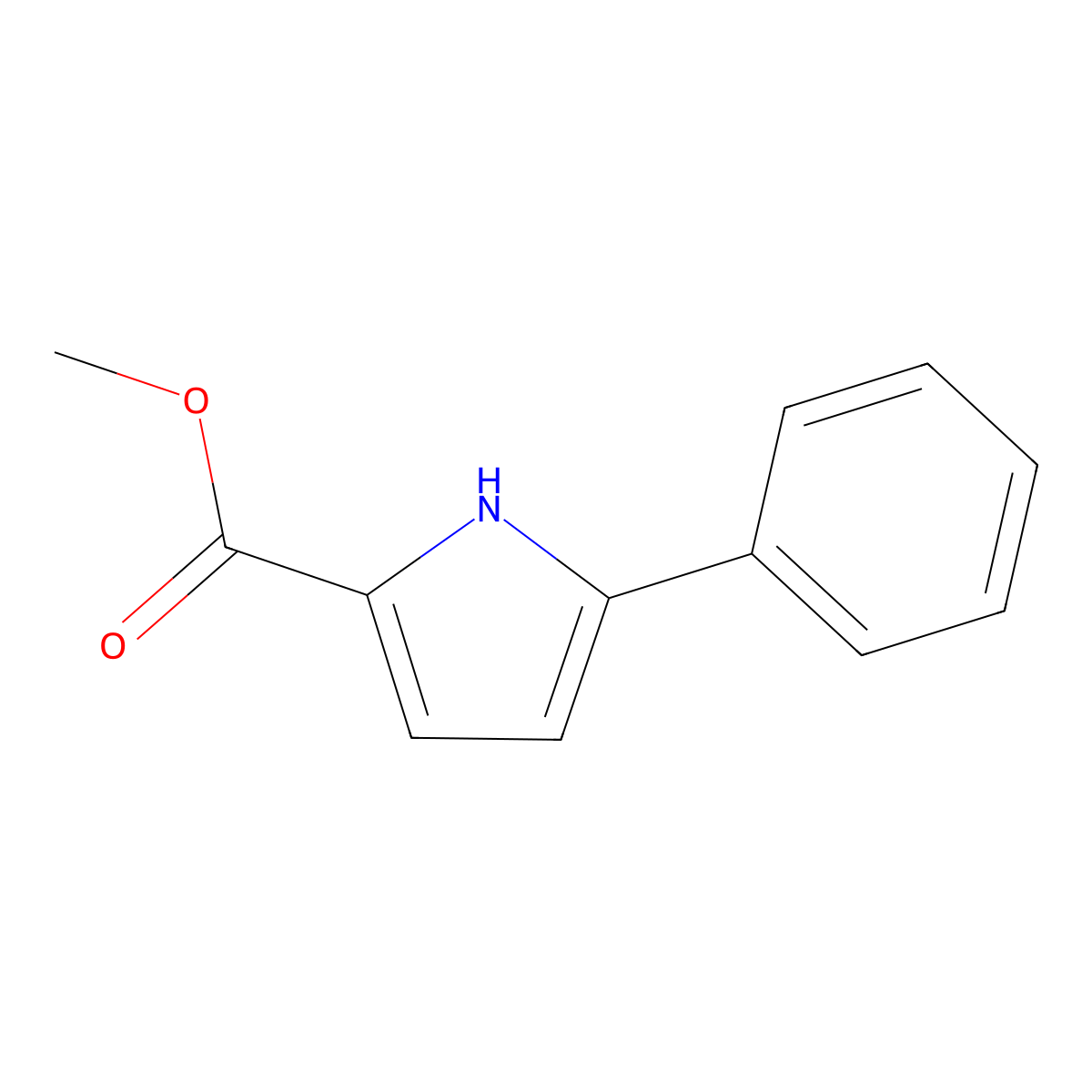 Methyl 5-phenyl-1H-pyrrole-2-carboxylate molecular structure, CAS 52179-72-3