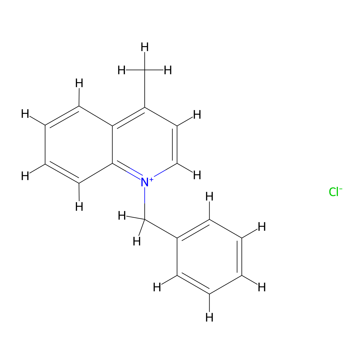 Quinolinium, 4-methyl-1-(phenylmethyl)-, chloride (1:1) molecular structure, CAS 52181-07-4