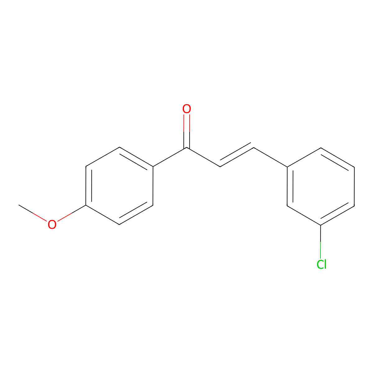 2-Propen-1-one, 3-(3-chlorophenyl)-1-(4-methoxyphenyl)- molecular structure, CAS 52182-25-9