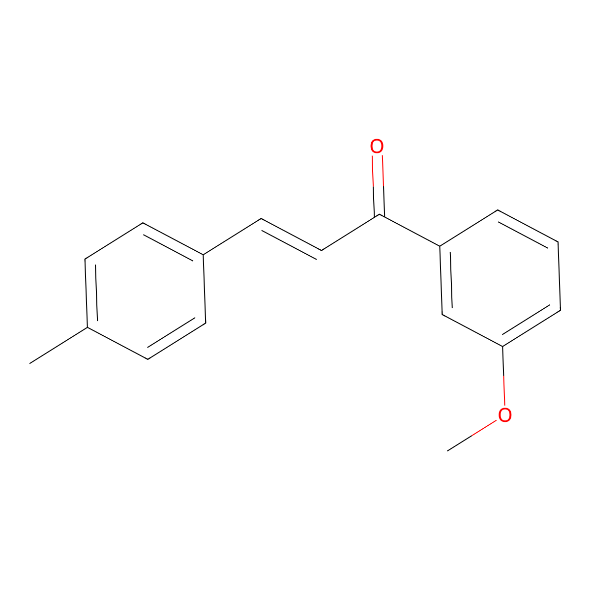 2-Propen-1-one, 1-(3-methoxyphenyl)-3-(4-methylphenyl)- molecular structure, CAS 52182-26-0