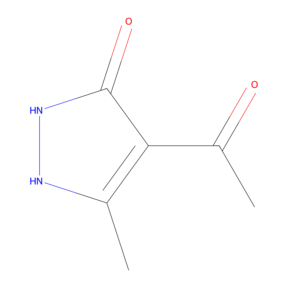 4-Acetyl-3-methyl-3-pyrazoline-5-one molecular structure, CAS 52182-92-0