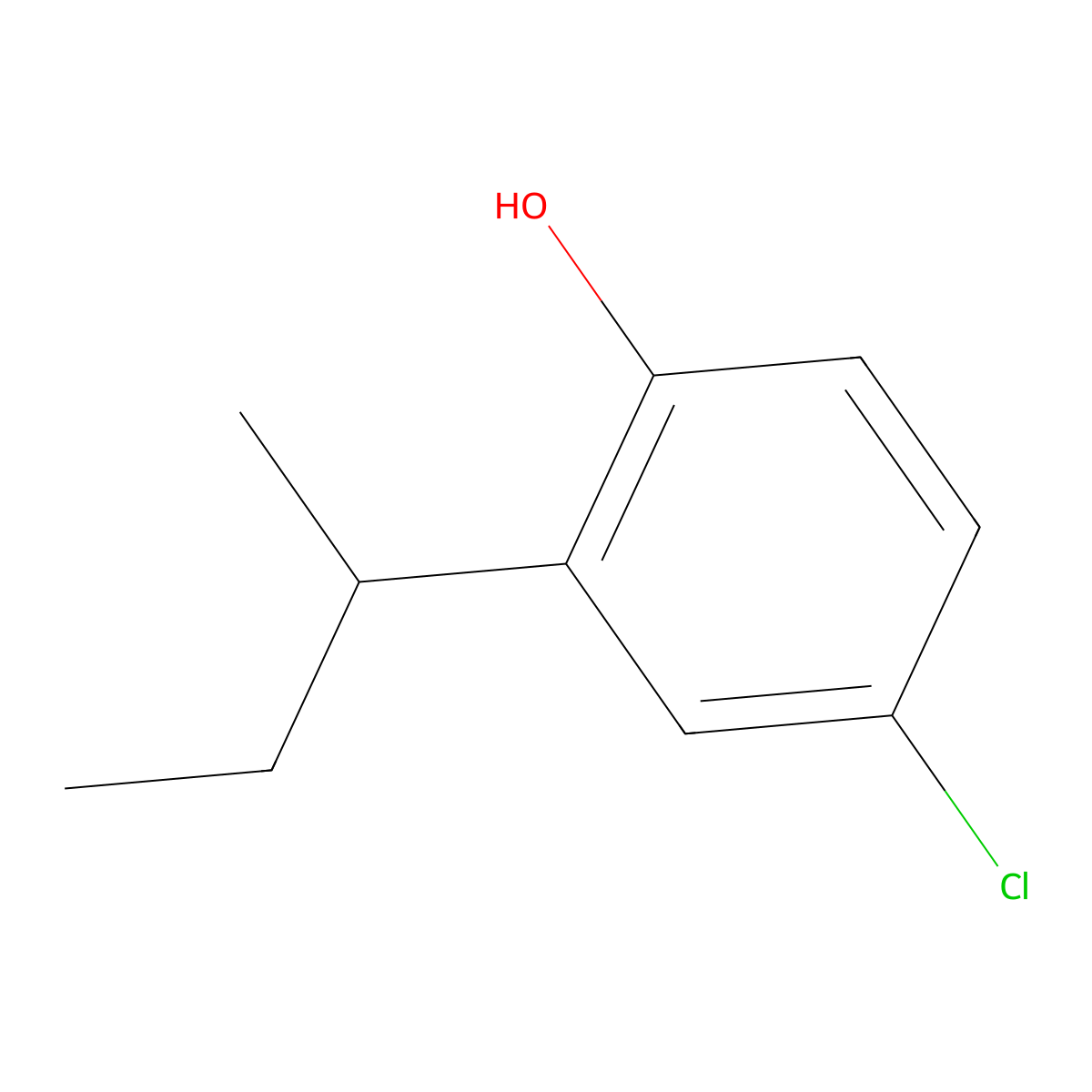 Phenol, 4-chloro-2-(1-methylpropyl)- molecular structure, CAS 52184-12-0