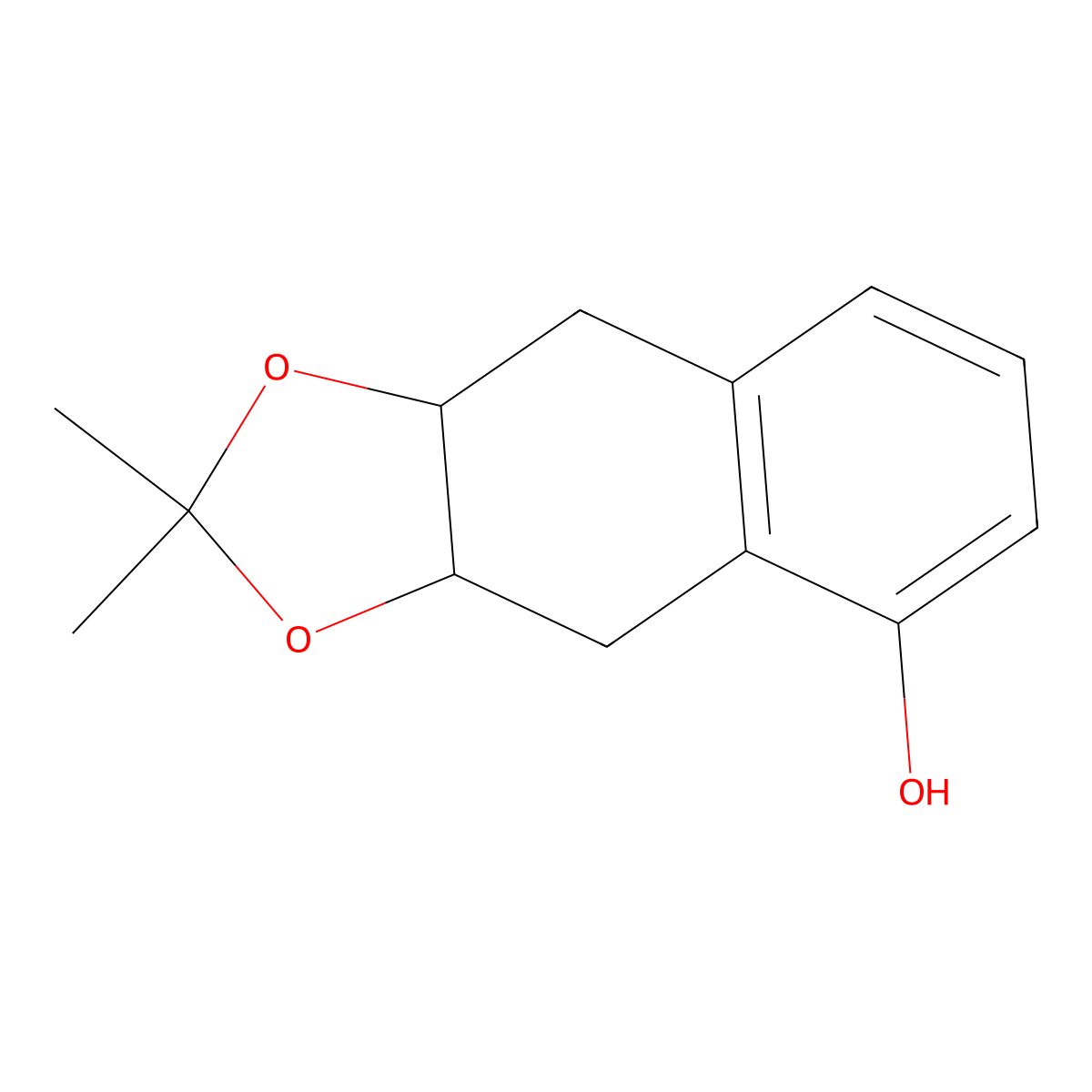 cis-3a,4,9,9a-Tetrahydro-2,2-dimethylnaphtho(2,3-d)-1,3-dioxol-5-ol molecular structure, CAS 52187-19-6