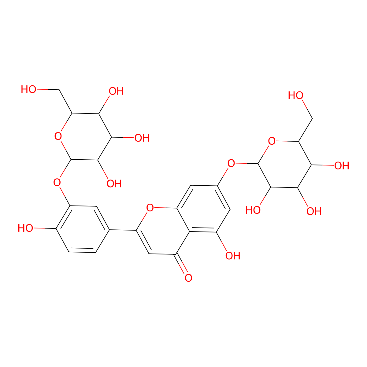 Luteolin 3',7-diglucoside molecular structure, CAS 52187-80-1