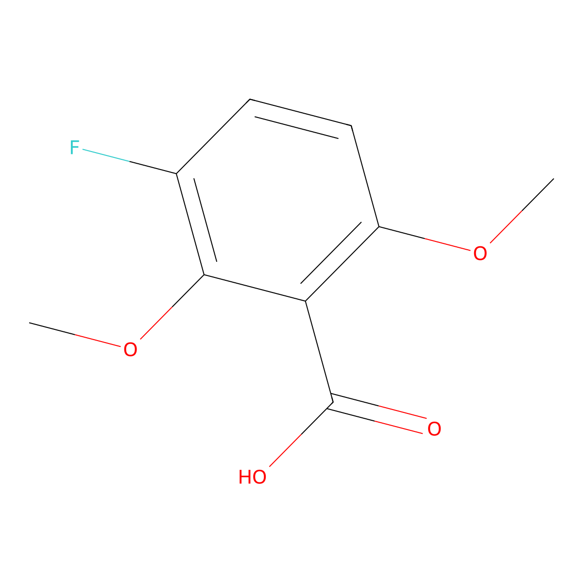 3-Fluoro-2,6-dimethoxybenzoic acid molecular structure, CAS 52189-67-0