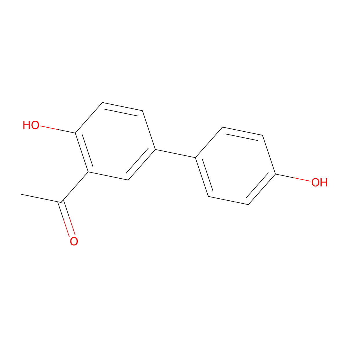 3-Acetyl-4,4'-biphenyldiol molecular structure, CAS 52189-90-9