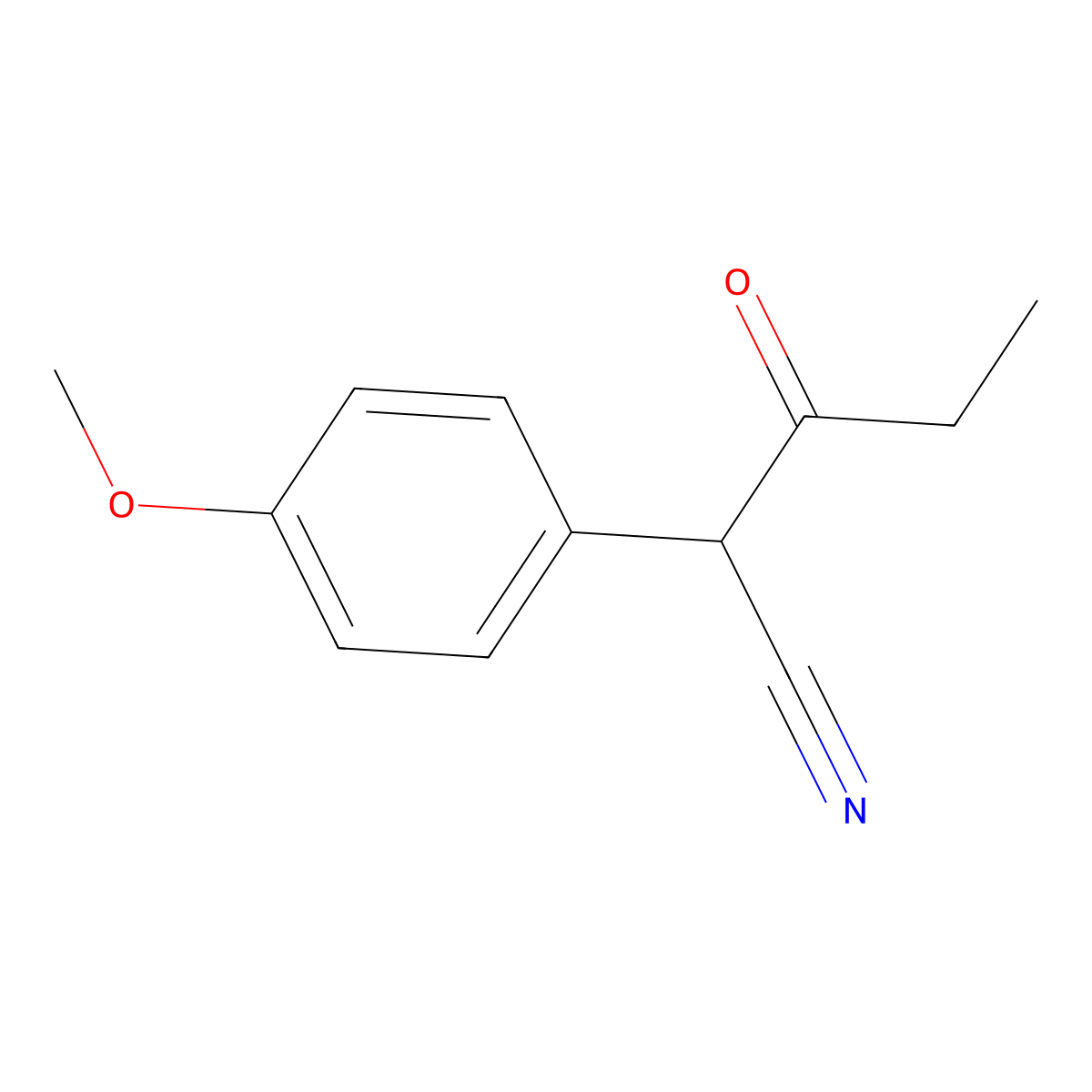 4-Methoxy-a-(1-oxopropyl)benzeneacetonitrile molecular structure, CAS 5219-01-2