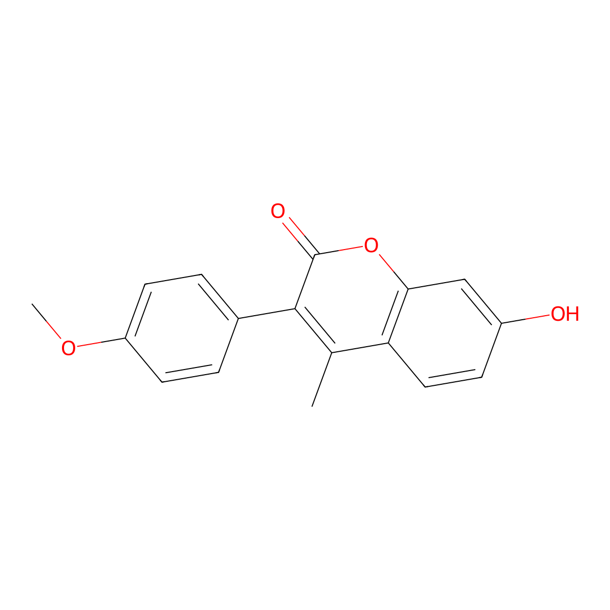 7-Hydroxy-3-(4-methoxyphenyl)-4-methyl-2H-1-benzopyran-2-one molecular structure, CAS 5219-16-9