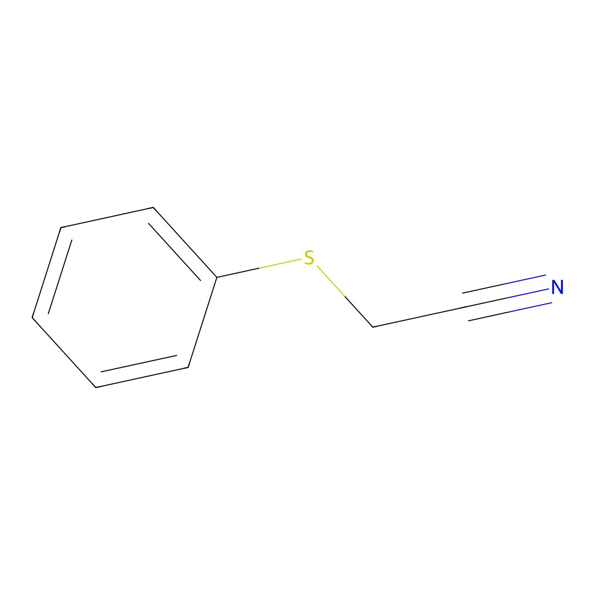 (Phenylthio)acetonitrile molecular structure, CAS 5219-61-4