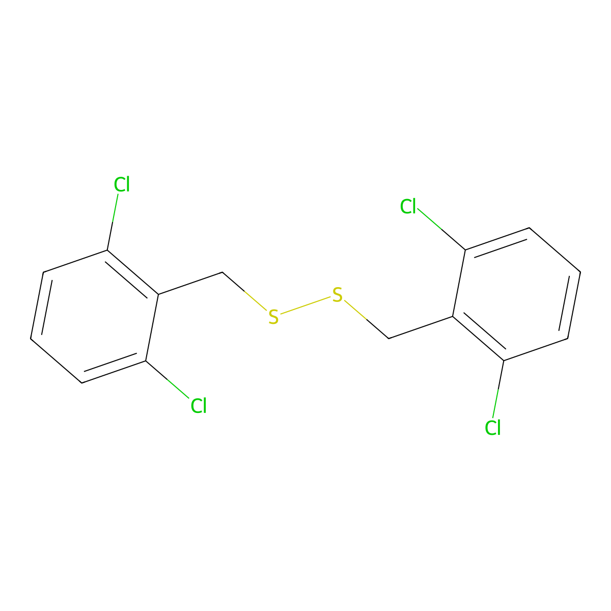 1,2-Bis(2,6-dichlorobenzyl)disulfane molecular structure, CAS 5219-69-2