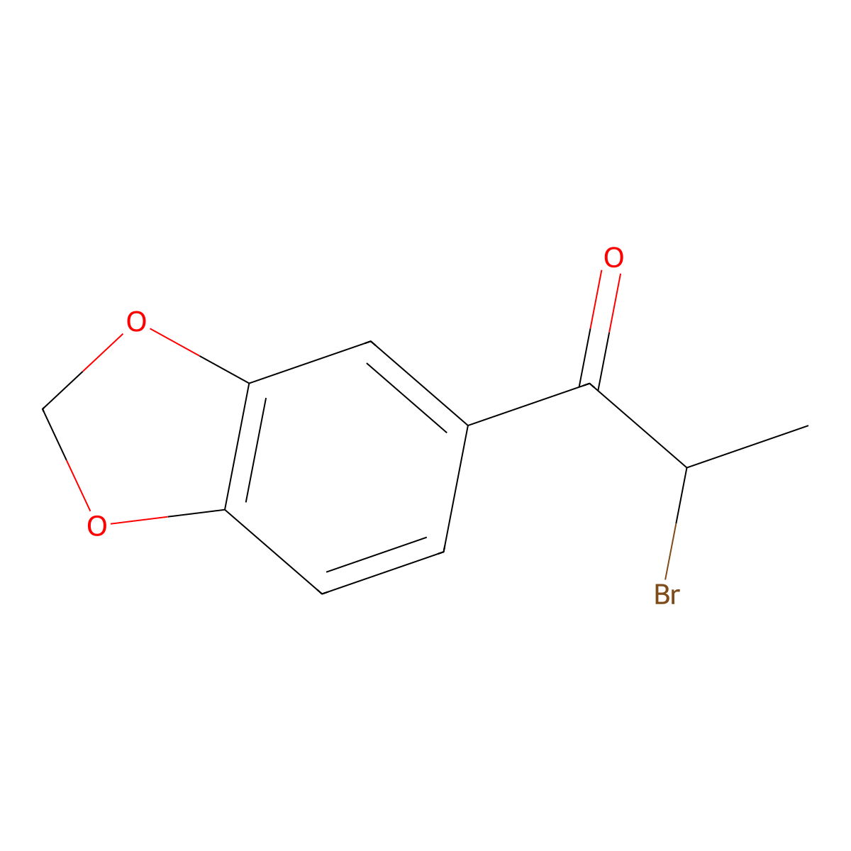 1-(Benzo(d)(1,3)dioxol-5-yl)-2-bromopropan-1-one molecular structure, CAS 52190-28-0