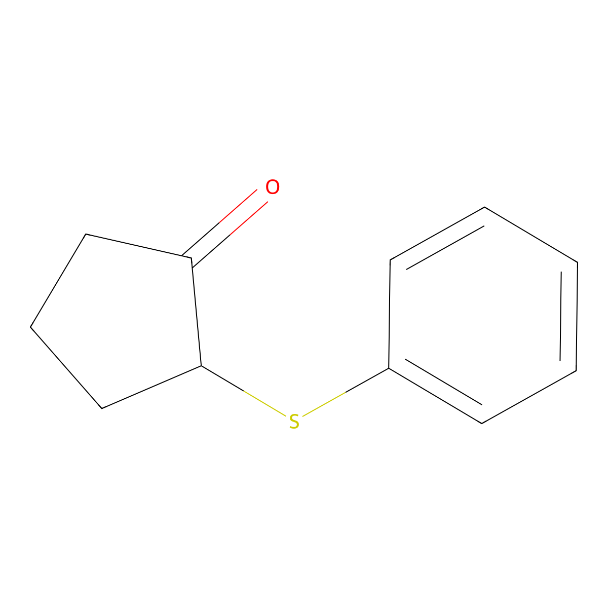 Cyclopentanone, 2-(phenylthio)- molecular structure, CAS 52190-40-6