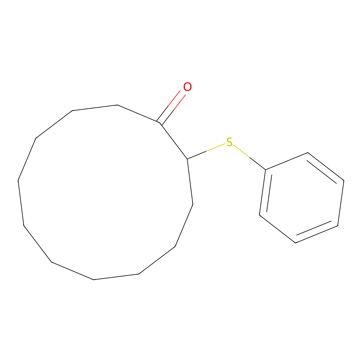 2-(Phenylthio)cyclododecanone molecular structure, CAS 52190-43-9