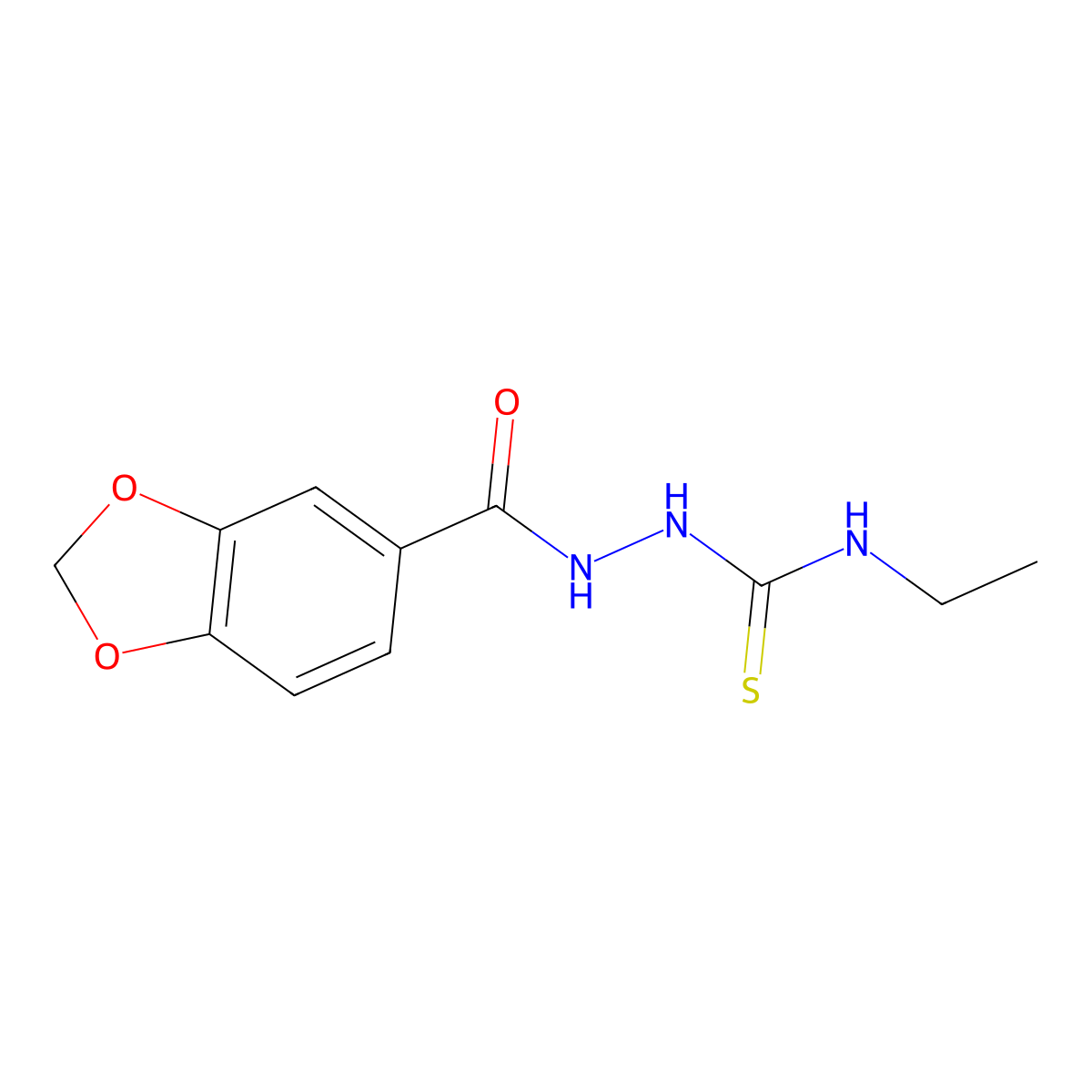 1-(1,3-Benzodioxole-5-carbonylamino)-3-ethylthiourea molecular structure, CAS 52190-71-3