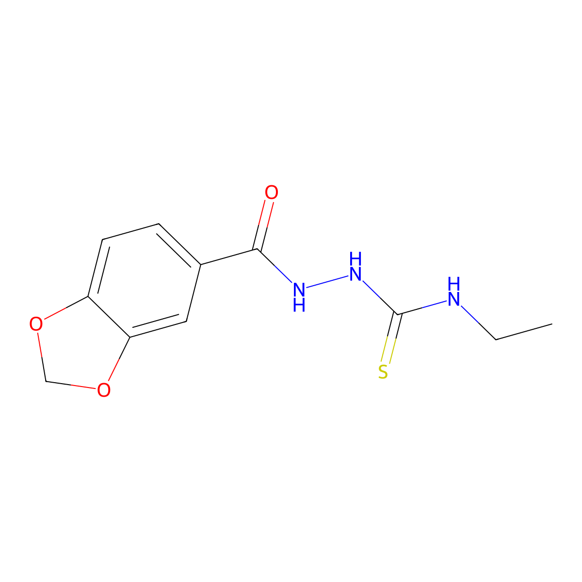 1-(1,3-Benzodioxole-5-carbonylamino)-3-ethylthiourea molecular structure, CAS 52190-71-3