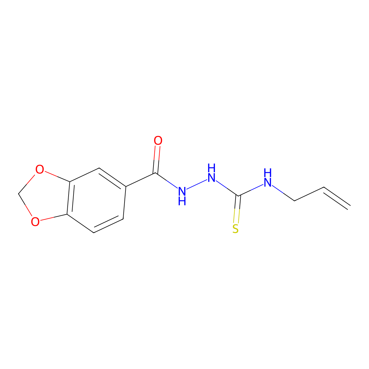 N-allyl-2-(1,3-benzodioxol-5-ylcarbonyl)-1-hydrazinecarbothioamide molecular structure, CAS 52190-79-1