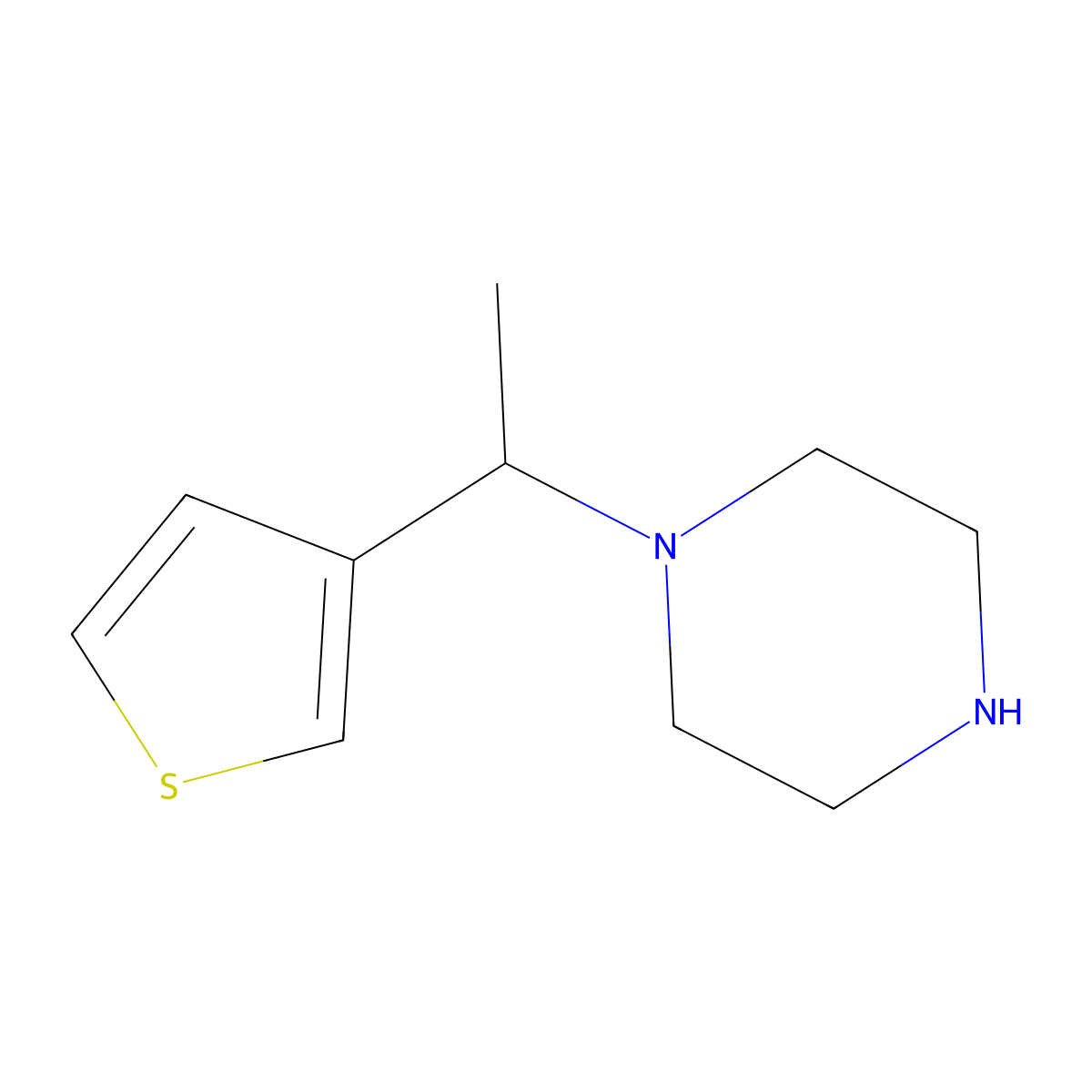 1-[1-(Thiophen-3-yl)ethyl]piperazine molecular structure, CAS 521913-92-8
