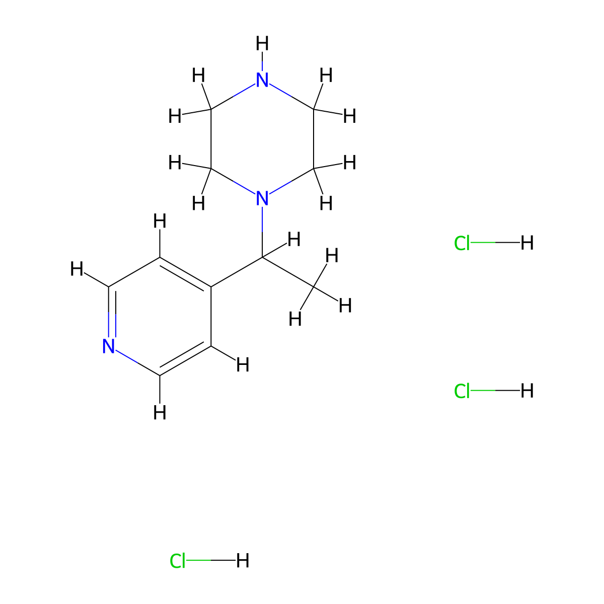 1-(1-Pyridin-4-yl-ethyl)-piperazine trihydrochloride molecular structure, CAS 521914-40-9