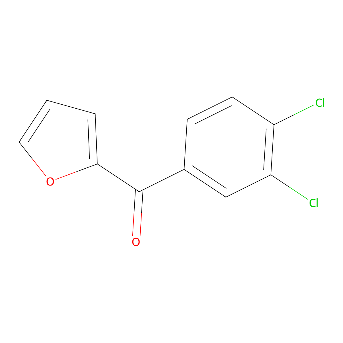 (3,4-Dichlorophenyl)(furan-2-yl)methanone molecular structure, CAS 52192-59-3