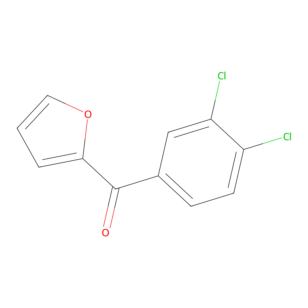 (3,4-Dichlorophenyl)(furan-2-yl)methanone molecular structure, CAS 52192-59-3