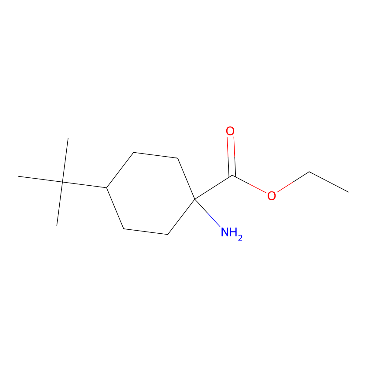 Ethyl 1-amino-4-tert-butylcyclohexane-1-carboxylate molecular structure, CAS 521928-81-4