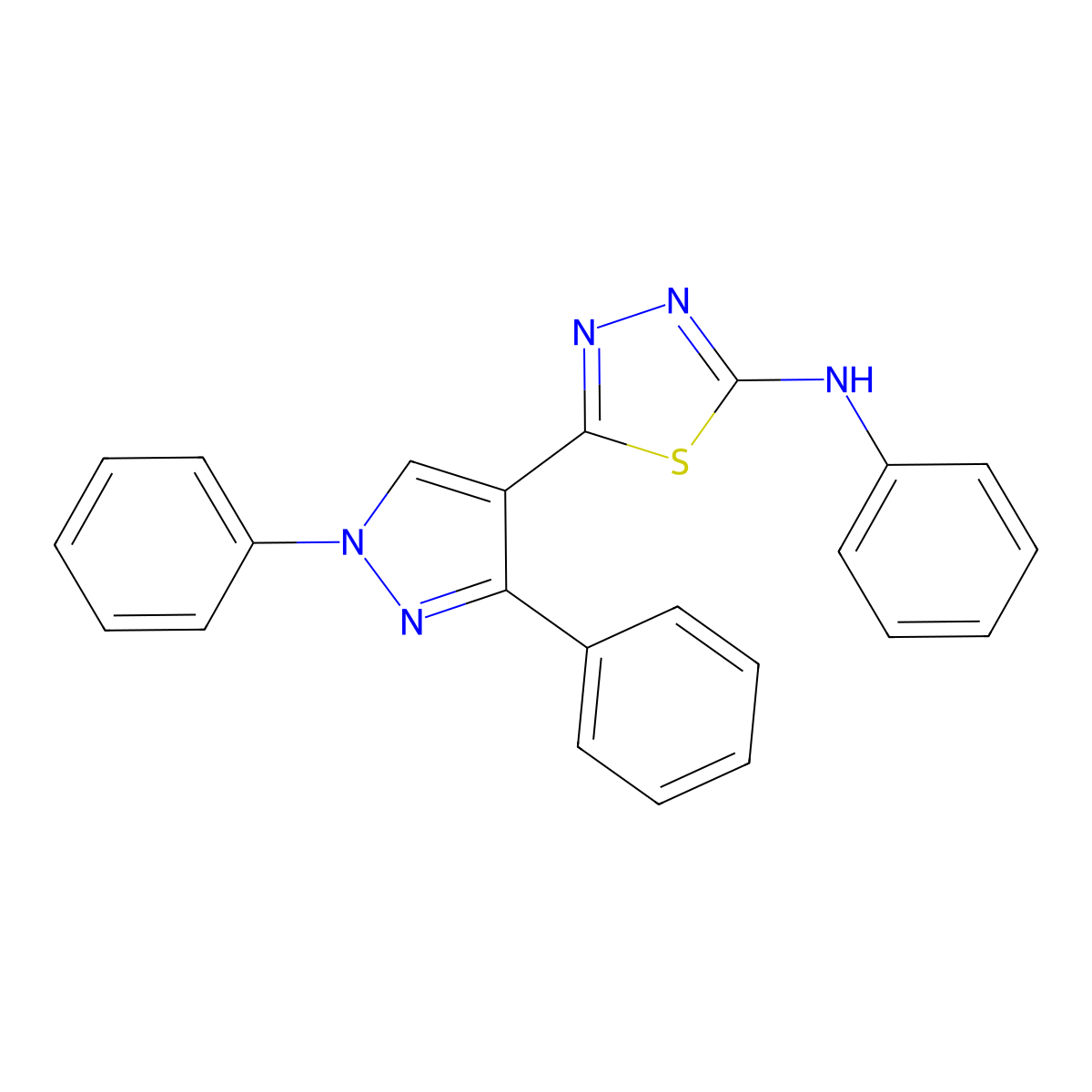 5-(1,3-Diphenyl-1H-pyrazol-4-yl)-N-phenyl-1,3,4-thiadiazol-2-amine molecular structure, CAS 521936-76-5