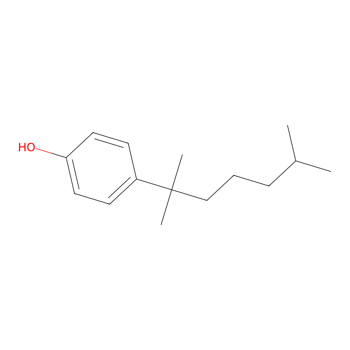4-(2,6-Dimethyl-2-heptyl)phenol molecular structure, CAS 521947-27-3