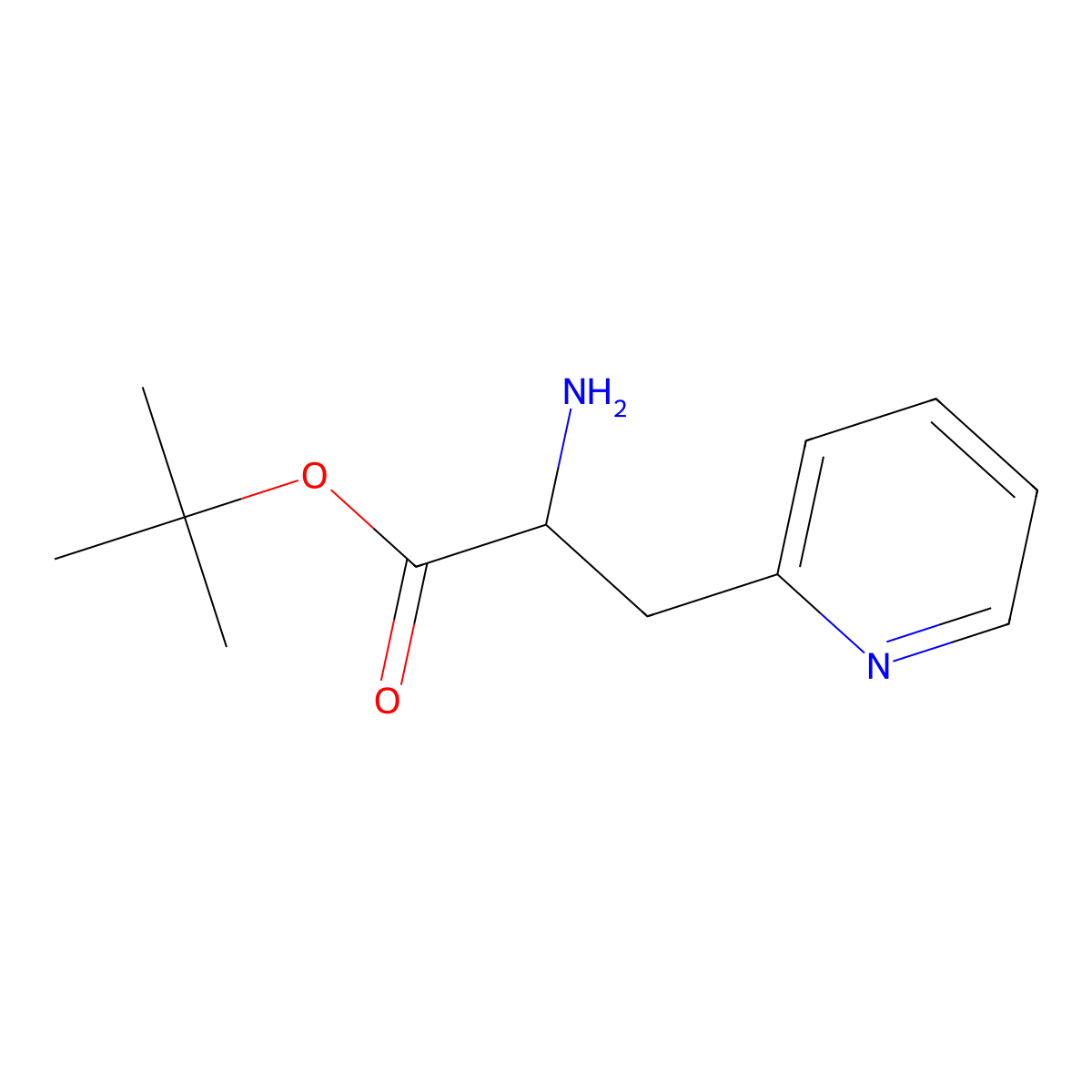 Tert-butyl 2-amino-3-(pyridin-2-yl)propanoate molecular structure, CAS 521957-11-9