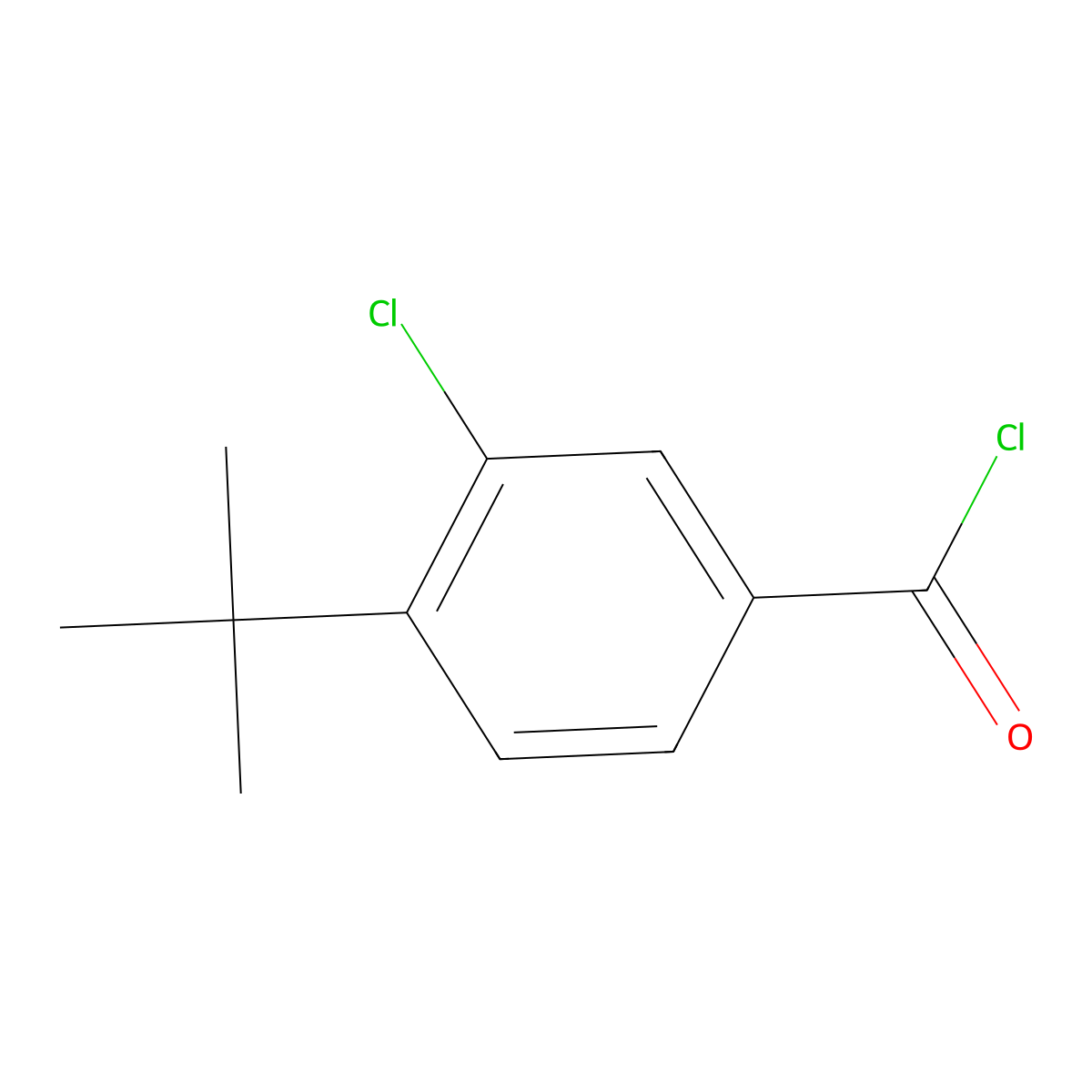 4-Tert-butyl-3-chlorobenzoyl chloride molecular structure, CAS 521957-97-1