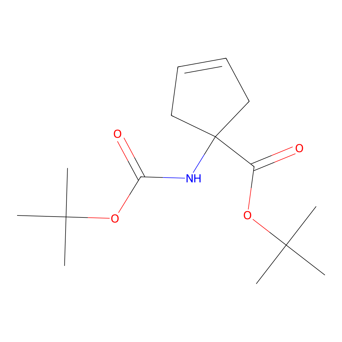 tert-Butyl 1-(Boc-amino)-3-cyclopentene-1-carboxylate molecular structure, CAS 521964-59-0