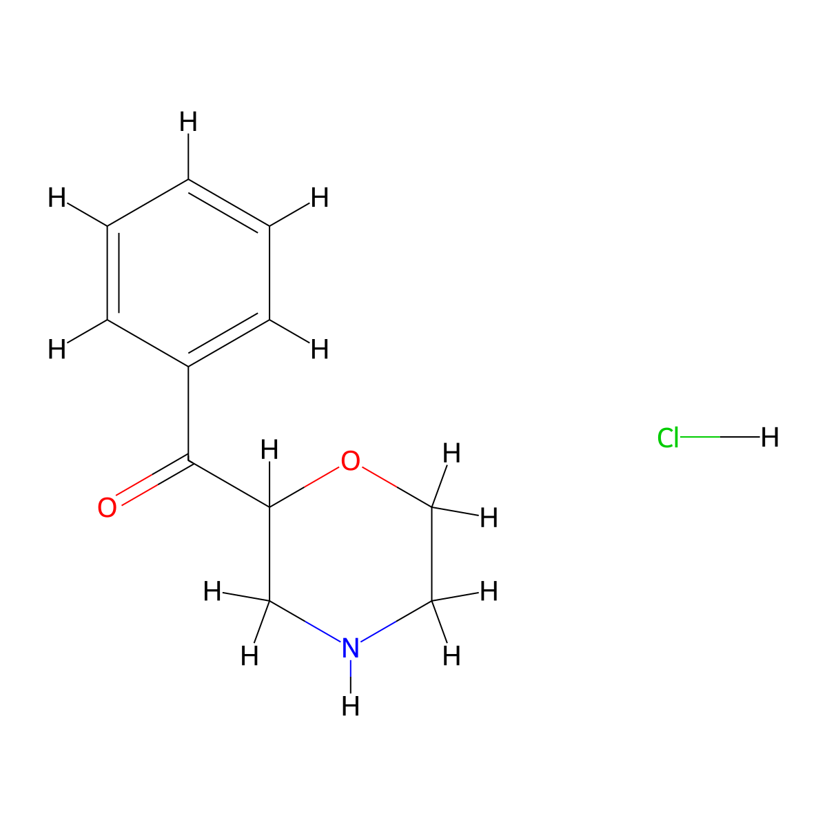 2-Benzoylmorpholine hydrochloride molecular structure, CAS 521969-47-1