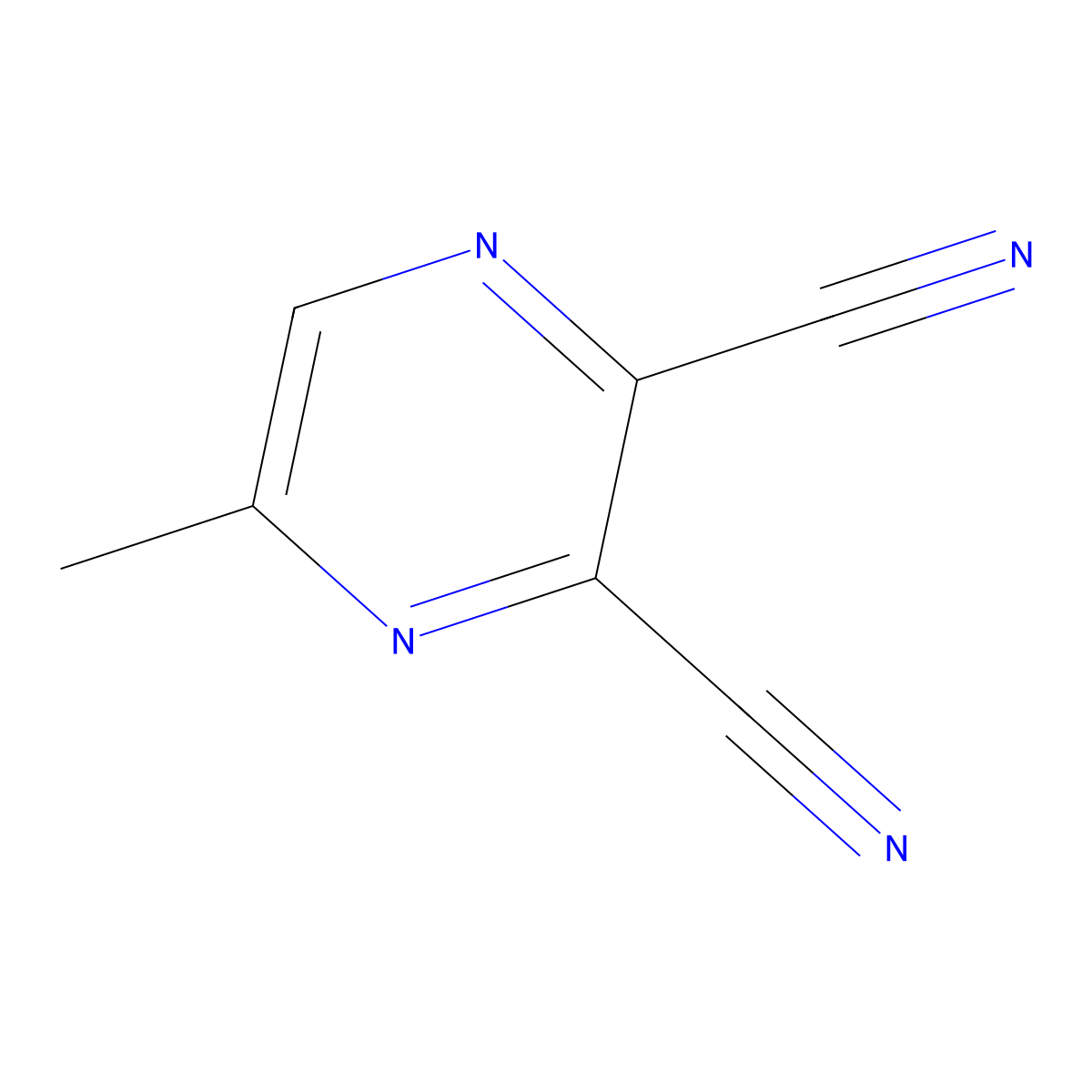 2,3-Dicyano-5-methylpyrazine molecular structure, CAS 52197-12-3