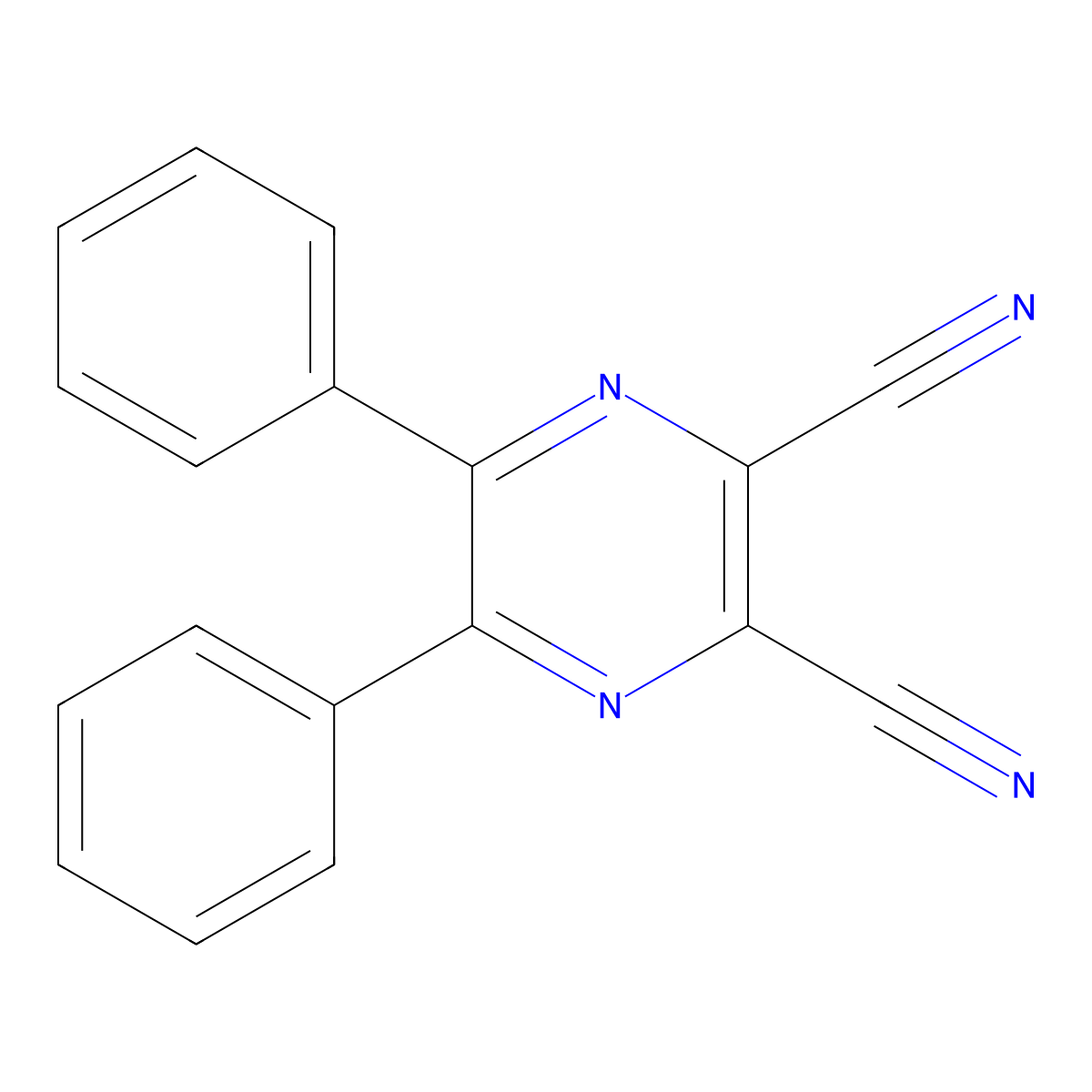 2,3-Dicyano-5,6-diphenylpyrazine molecular structure, CAS 52197-23-6
