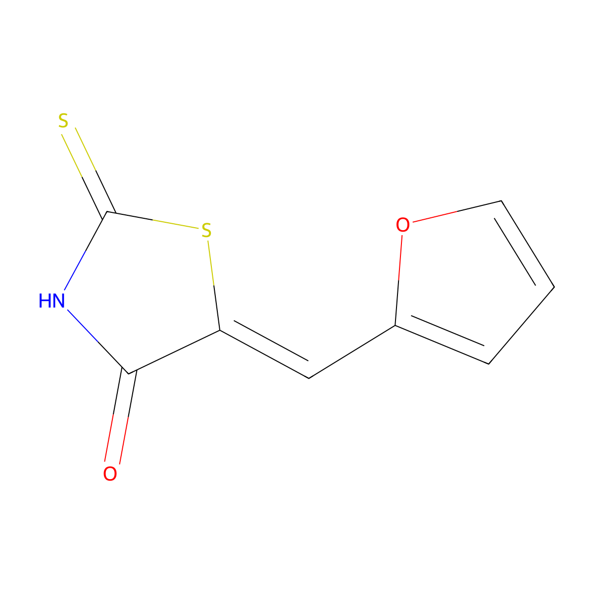 5-(2-Furylmethylene)-2-thioxo-1,3-thiazolidin-4-one molecular structure, CAS 521972-99-6