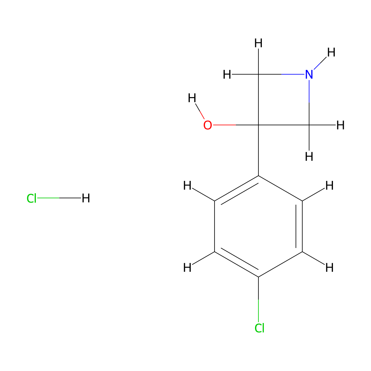 3-(4-Chlorophenyl)azetidin-3-ol hydrochloride molecular structure, CAS 521979-77-1